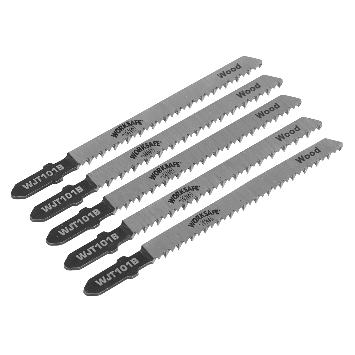Sealey WJT101B Jigsaw Blade Wood & Plastics 75mm 10tpi - Pack of 5