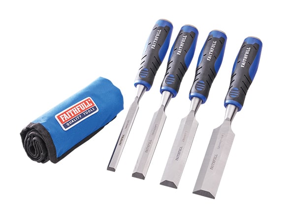 Faithfull - 4 Piece Chisel Set in Roll - XMS23CHISEL4