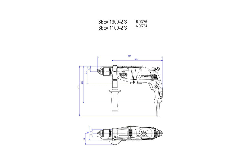 Metabo SBEV 1100-2 S (600784610) 110V Impact Drill product image 8